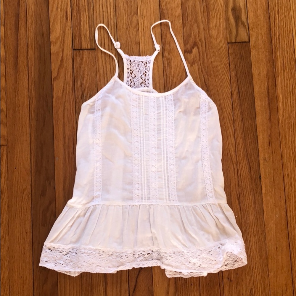 White eyelet top